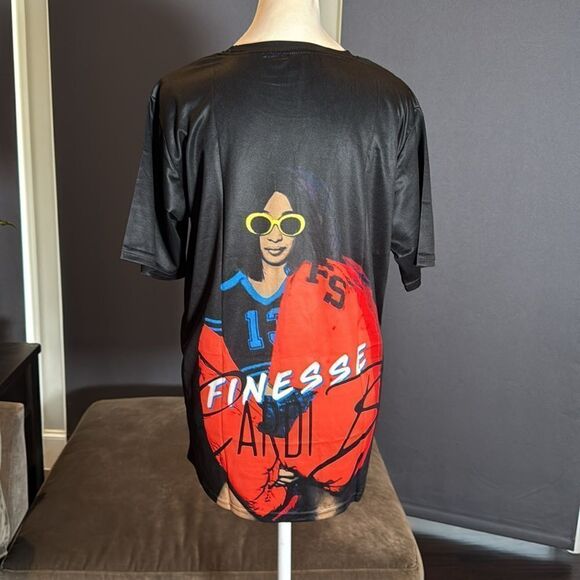 Unisex Women’s Men’s Cardi-B Finesse Black Short Sleeve T-Shirt Size XXL NEW - Picture 3 of 12